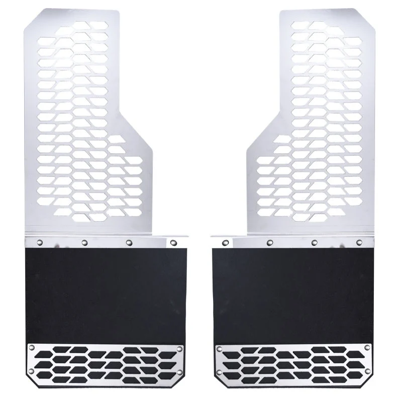 Putco 10-18 Ram HD Dually - (Fits Rear) - Set of 2 Mud Skins - Brushed SS w/ Hex Shield
