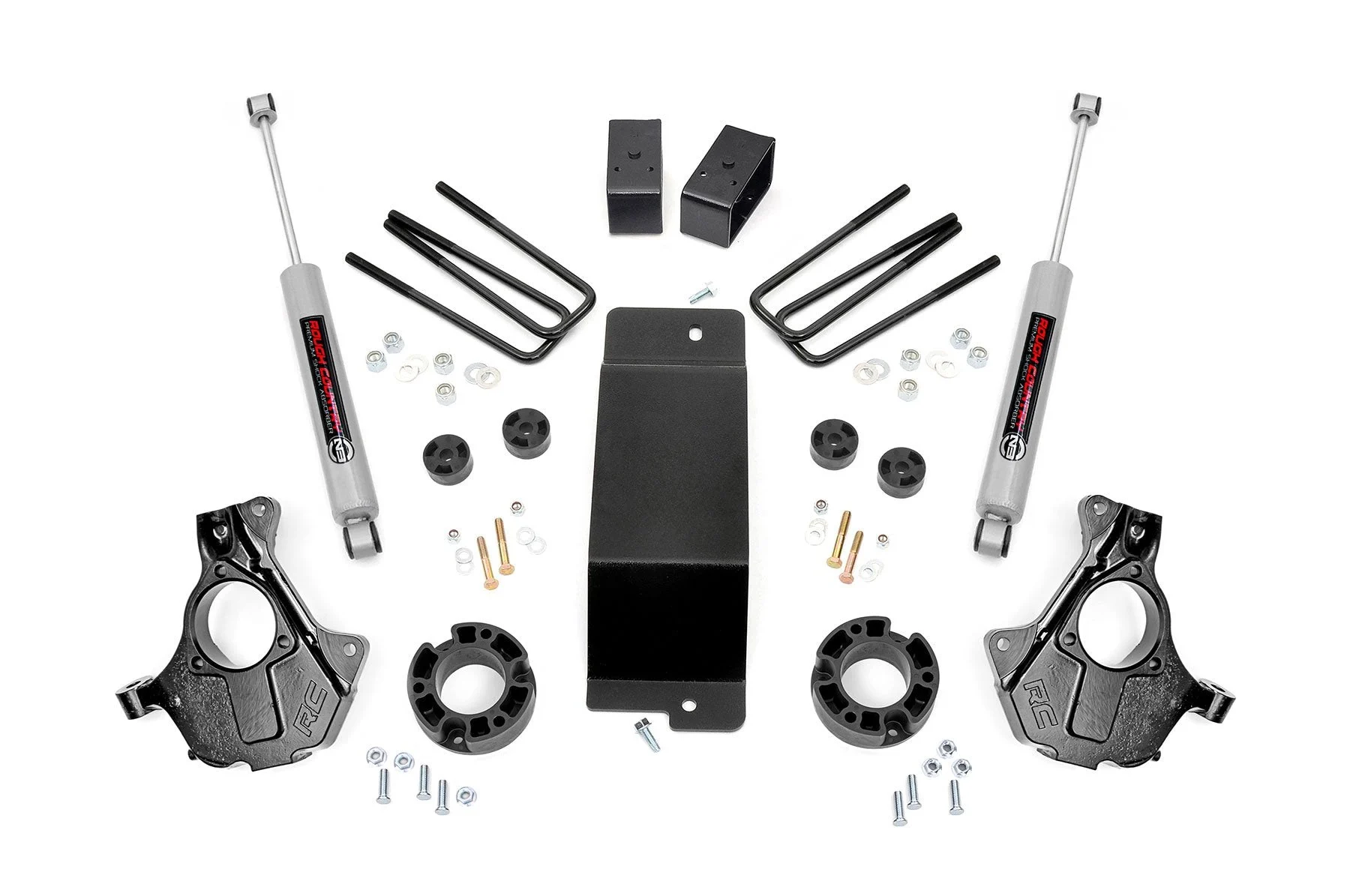 3.5 Inch Lift Kit | w/ Knuckles | GMC Sierra/ Chevrolet Silverado 1500 4WD | 2014-2018 | Rough Country | 12130