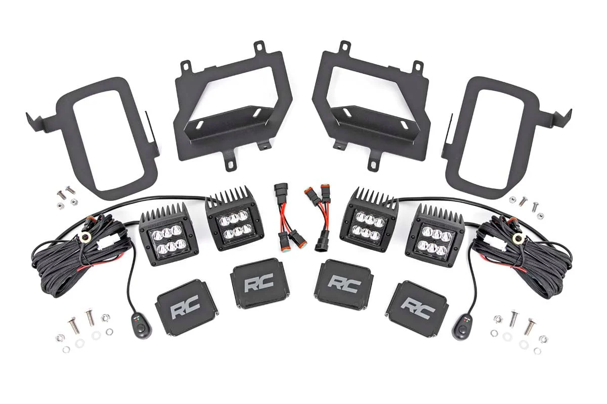 LED Light | Fog Mount | Dual 2" Black Pairs | Spot | Ford F-150 | 2015-2017 | Rough Country | 70832