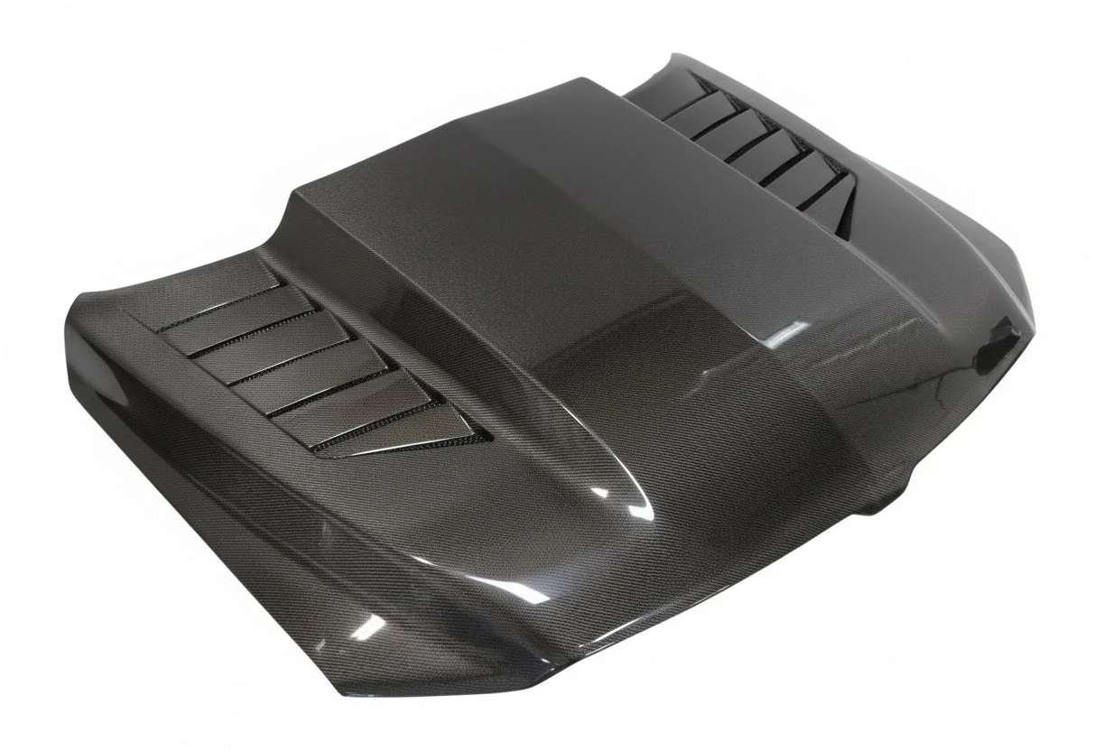 2019-2025 Dodge Ram 1500 2 doors 4 doors TMS Style Carbon Fiber Black Hood