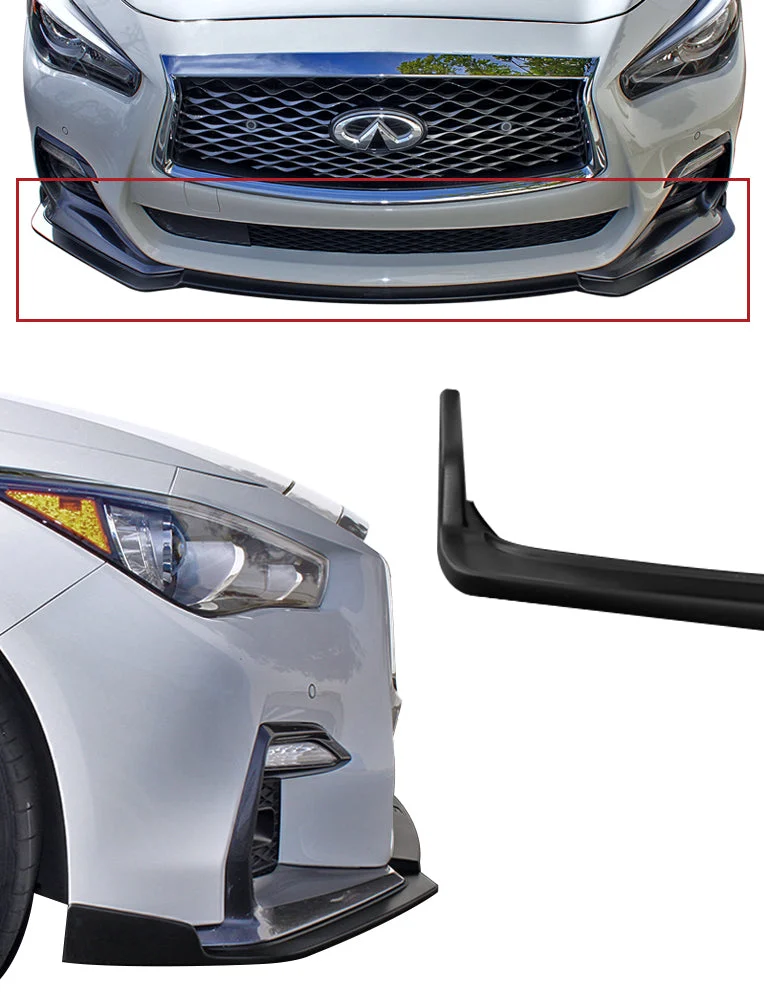2018-2021 Infiniti Q50 - STILLEN Front Splitter - Sport - [Matte Black] - KB11240
