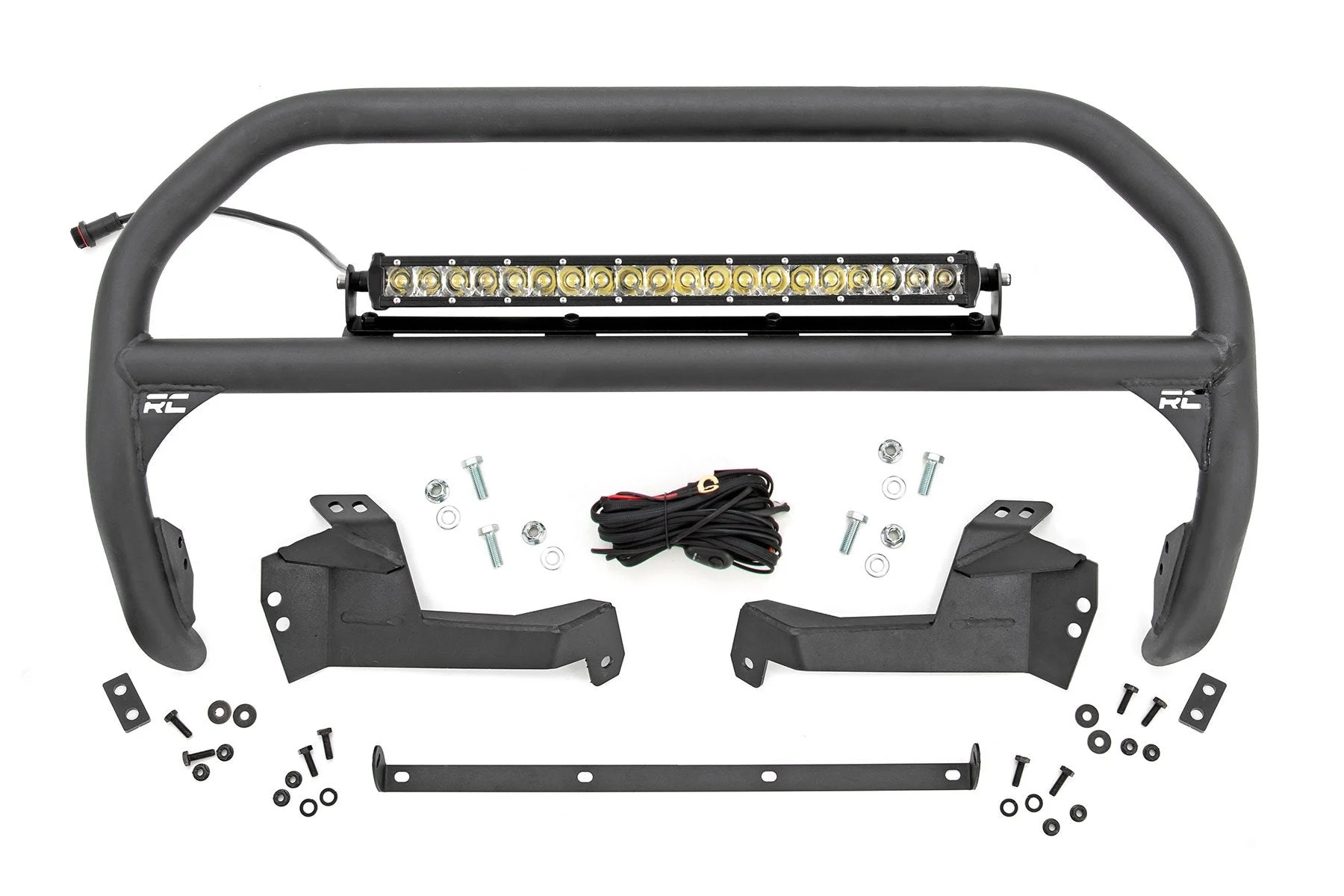 Nudge Bar w/20" Chrome Single Row LED Bar, 2021+ Ford Bronco Sport