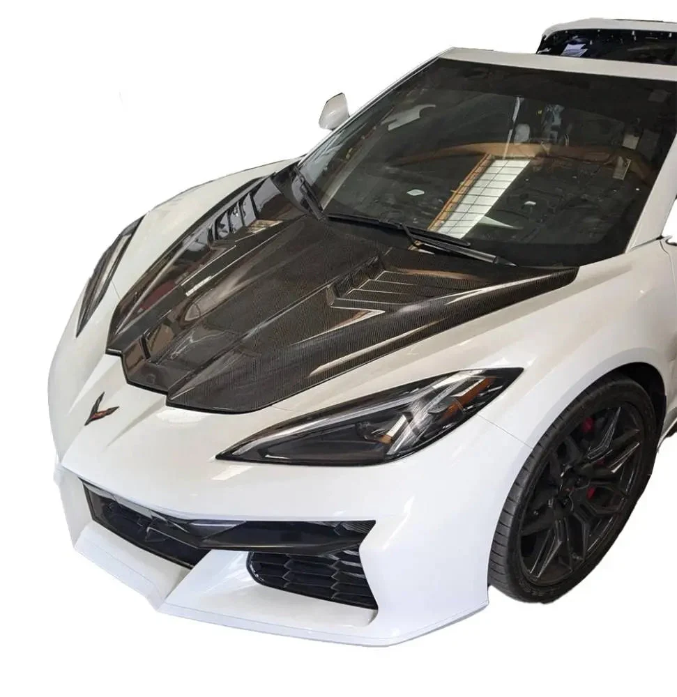 Double Sided Carbon Fiber Hood Apex Style for Chevrolet Corvette C8 2020-2024