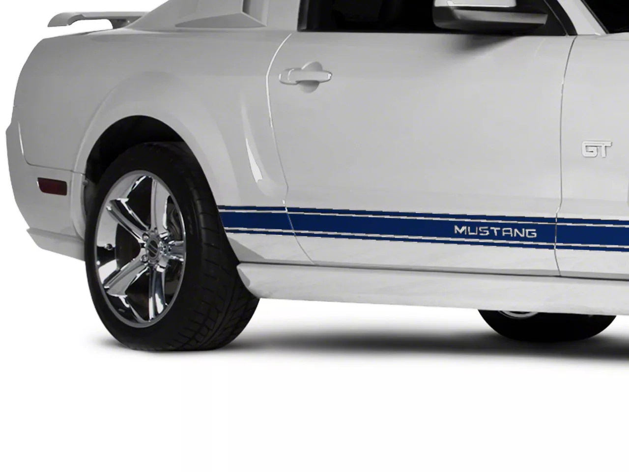 Rocker Stripes with Mustang Lettering; Blue (24-26 Mustang)