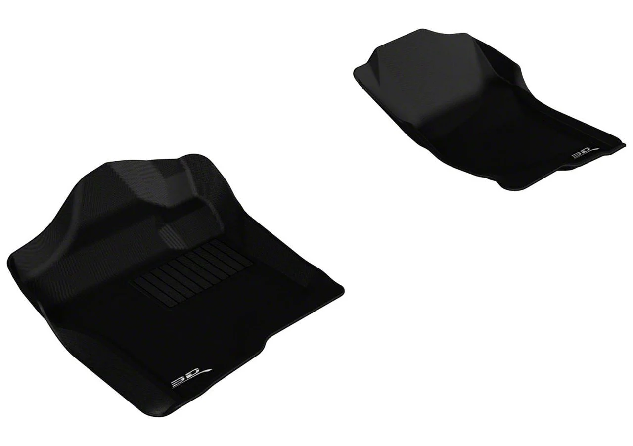 3D MAXpider KAGU Series All-Weather Custom Fit Front Floor Liners; Black (07-14 Sierra 2500 HD Extended Cab, Crew Cab)