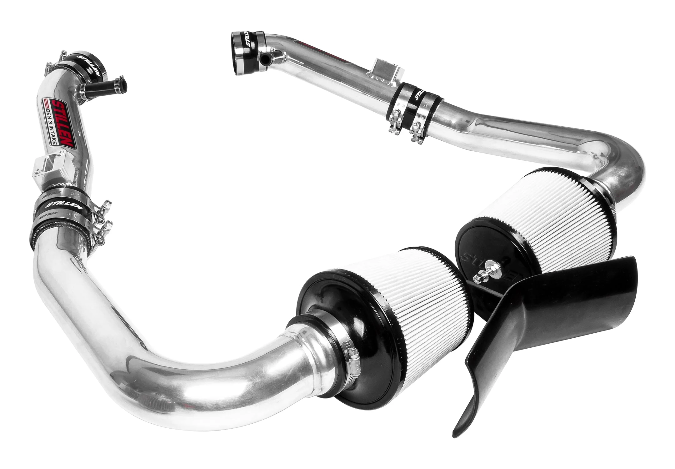 2009-2013 Infiniti G37 Sedan - STILLEN Dual Ultra Long Tube Air Intake Kit (Gen 3) [V36] - Dry Filter - 402847DF