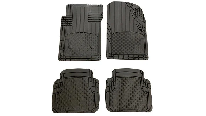 Rubber Floor Mat Kit, Black, Set of 4, Heavy Duty