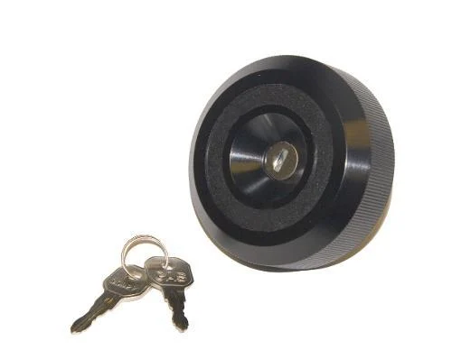 Locking Billet Aluminum Fuel Cap - Short or Long Reach, Black