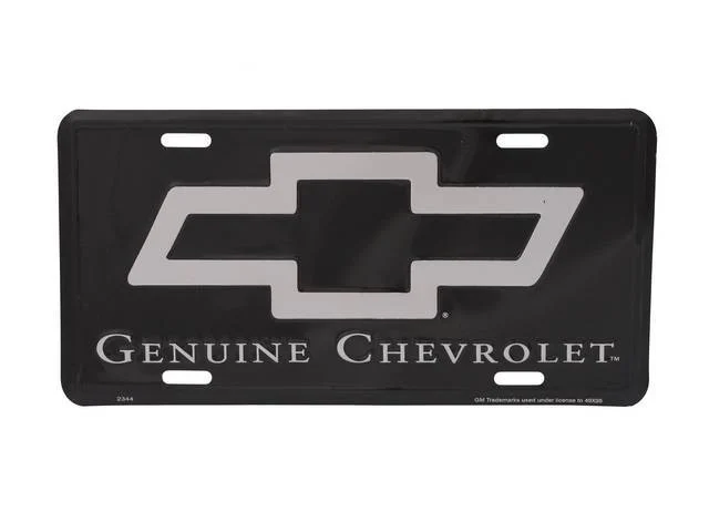 Genuine Chevrolet License Plate, Black