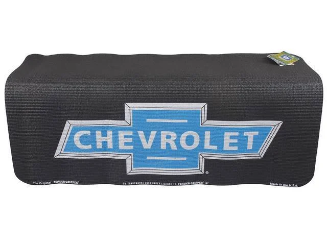 Fender Gripper Fender Cover, Black w/ blue *Bowtie* featuring *Chevrolet* inside it in silver lettering