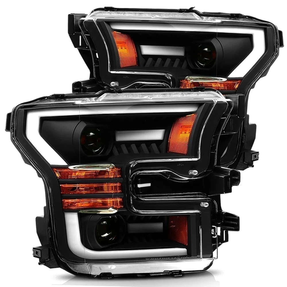 2015-2017 Ford F150 / 2017-20 Ford F150 Raptor LUXX-Series LED Projector Headlights Black Alpha-Rex 880167