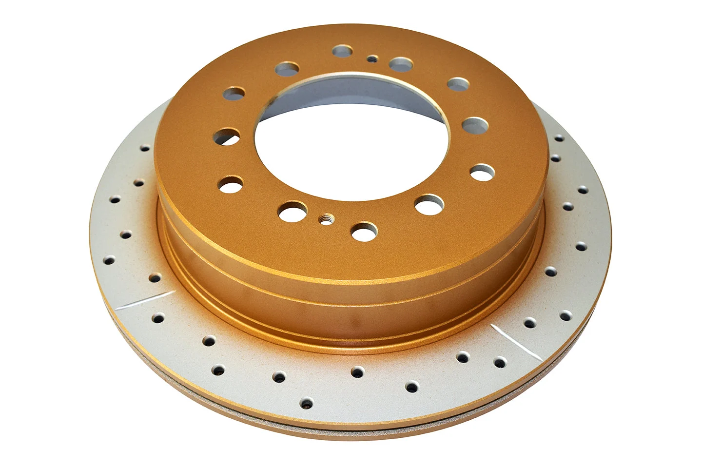 2020-2022 Toyota 4Runner & More | DBA Street Series Gold Cross-Drilled/Slotted Brake Rotor [Rear] | DBA2737X