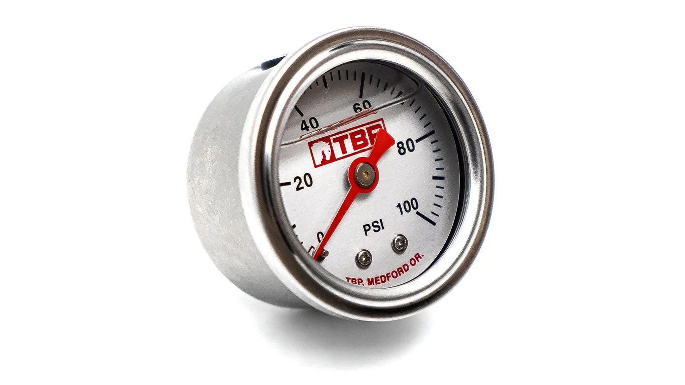 Silicone Filled Fuel Pressure Gauge - 1.5 inch, 0-100 PSI