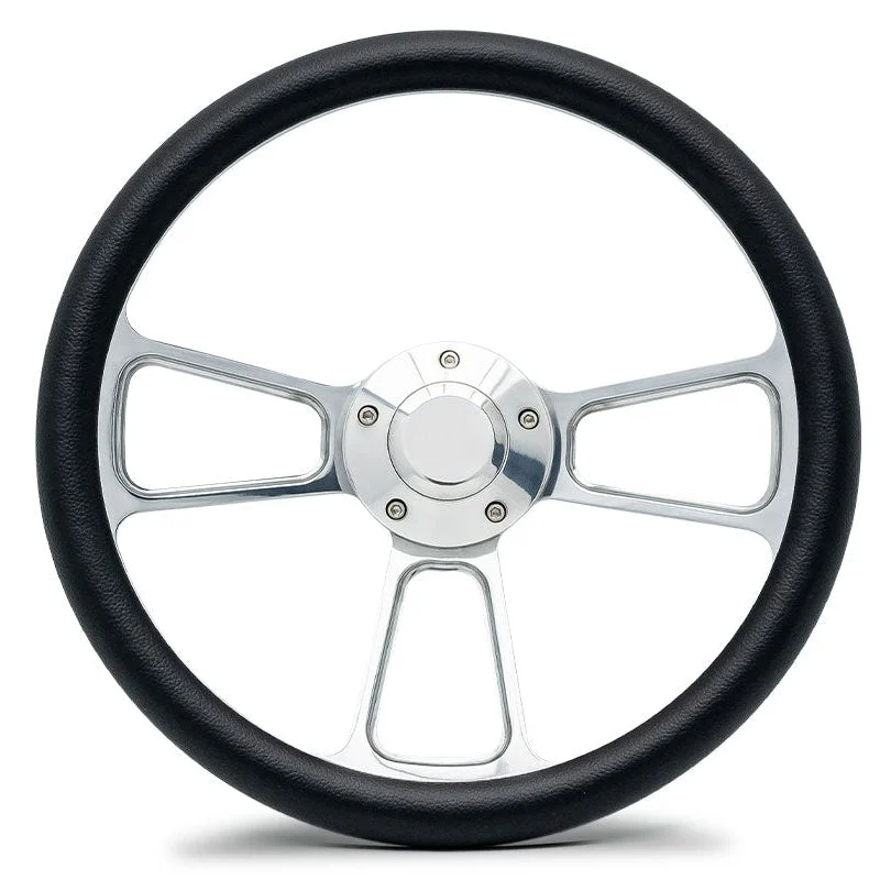 Polished Steering Wheel w/Black Vinyl Wrap