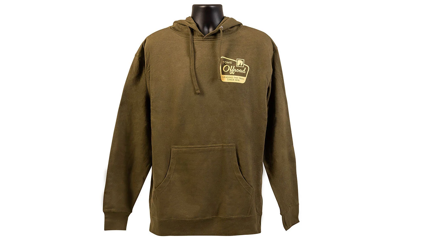 TOMS OFFROAD Hoodie, Early Bronco Scenery, Army Green