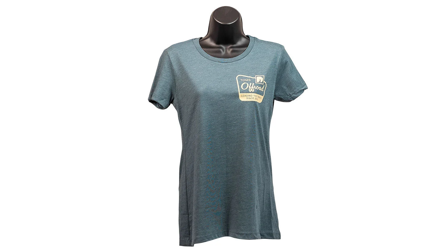TOMS OFFROAD Ladies T-Shirt, Early Bronco Scenery, Indigo