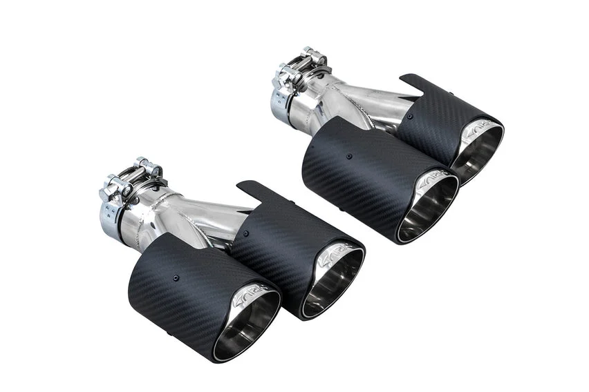 Carbon Fiber Driver Side Slip-On Quad (Dual Exit) Exhaust Tip | 2.50" Inlet | 3.5" Outlet | ARK - TIP4-CF3.5LH