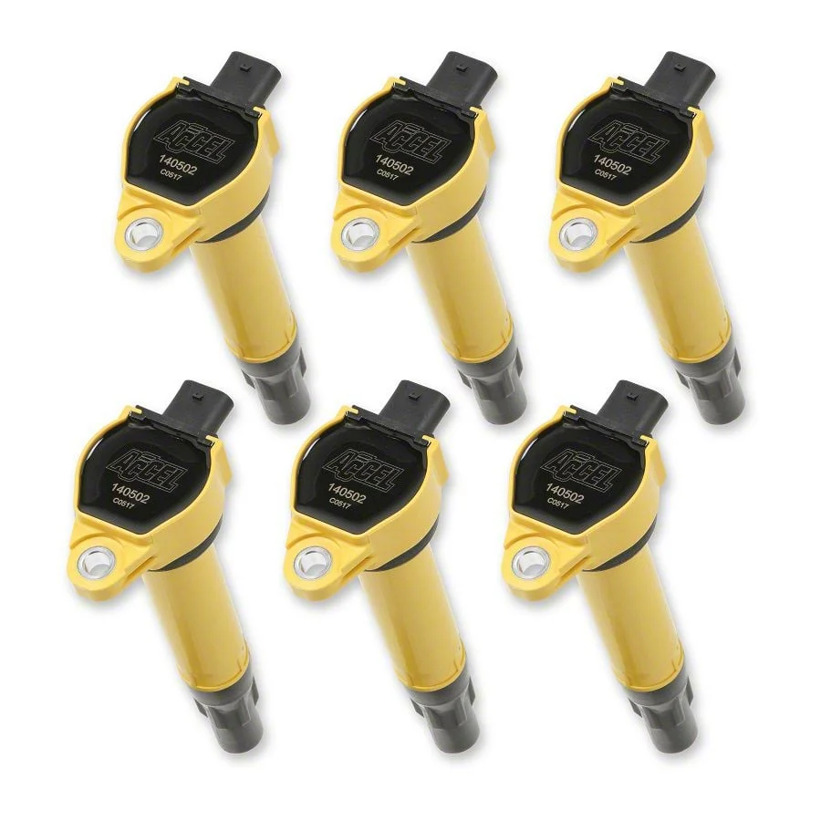 Accel SuperCoil Ignition Coils; Yellow; 6-Pack (09-10 3.5L Challenger)