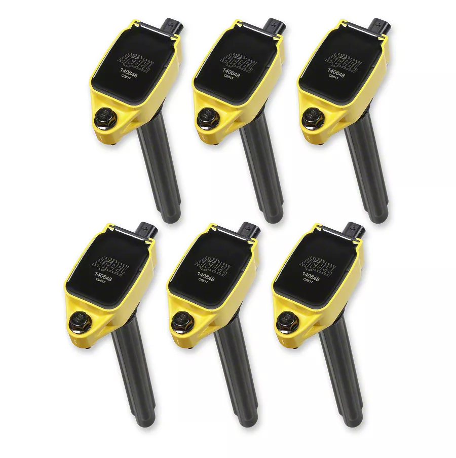 Accel SuperCoil Ignition Coils; Yellow; 6-Pack (11-16 3.6L Charger)