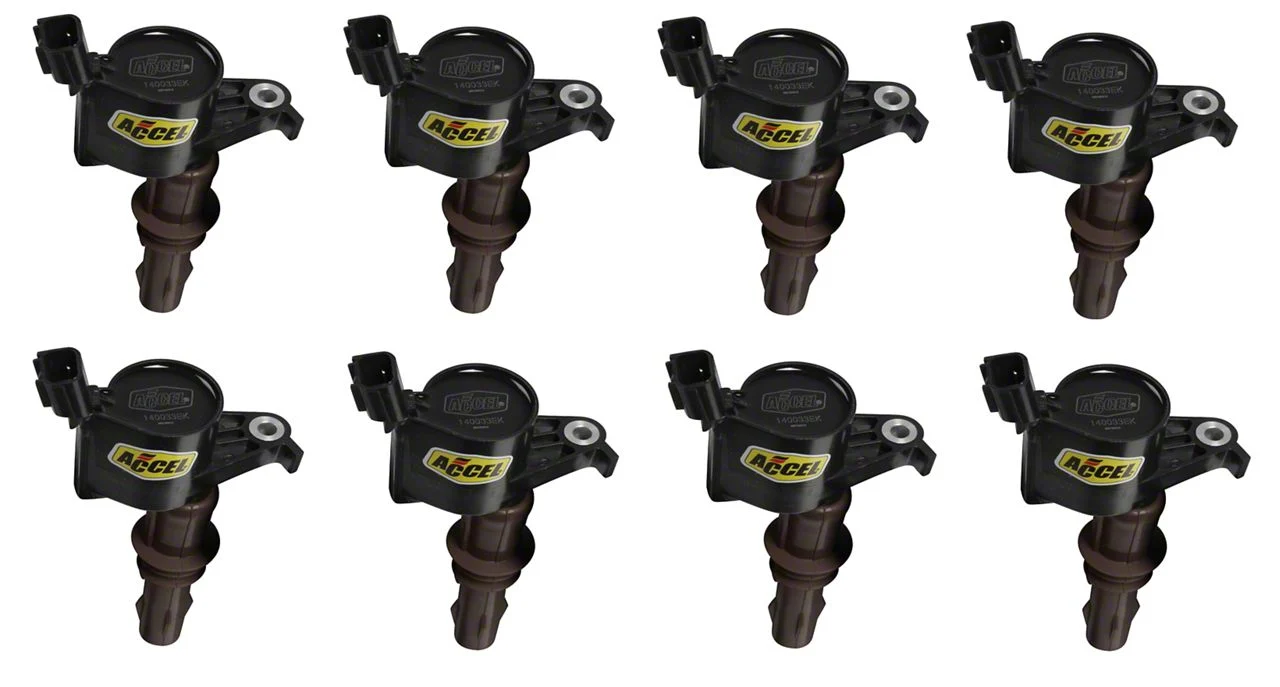 Accel SuperCoil Ignition Coils; Black; 8-Pack (08-10 Mustang GT)