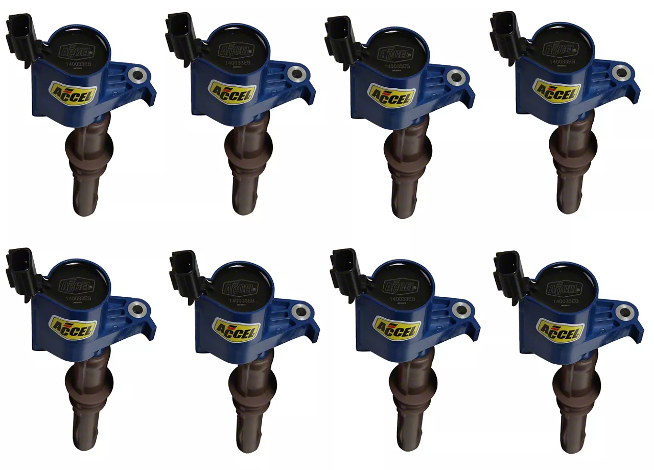 Accel SuperCoil Ignition Coils; Blue; 8-Pack (08-10 Mustang GT)