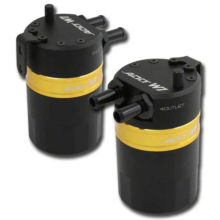 ADD W1 Baffled Oil Catch Can Kit V3; Gold Ring (19-24 5.7L RAM 1500)