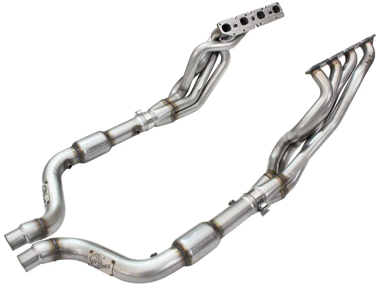 AFE 1-7/8-Inch Twisted Steel Catted Long Tube Headers; Street Series (09-14 5.7L HEMI Charger)