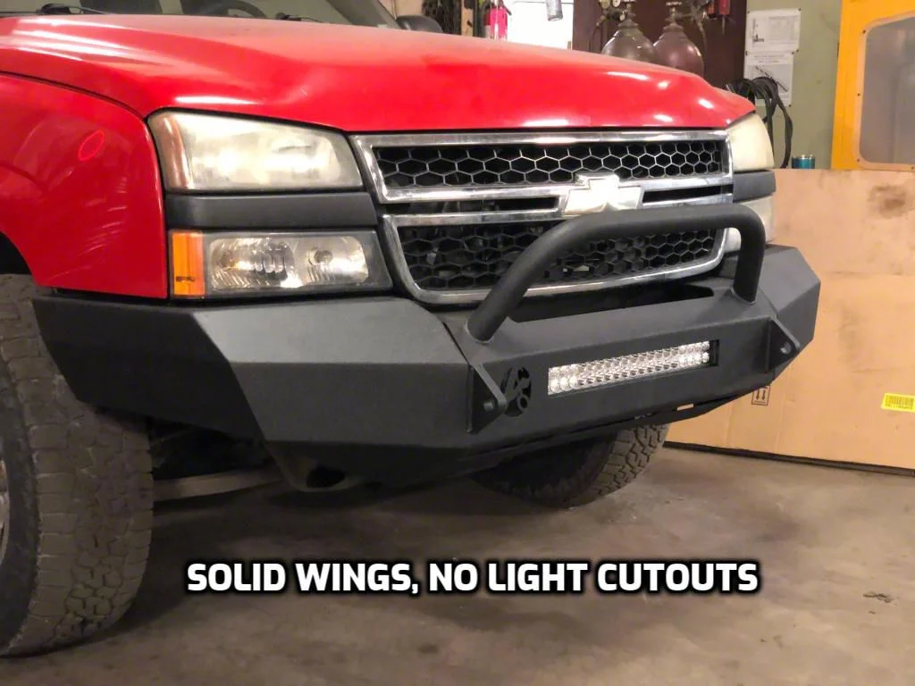 Affordable Offroad Modular Winch Front Bumper with Bull Bar; Black (03-06 Silverado 1500)
