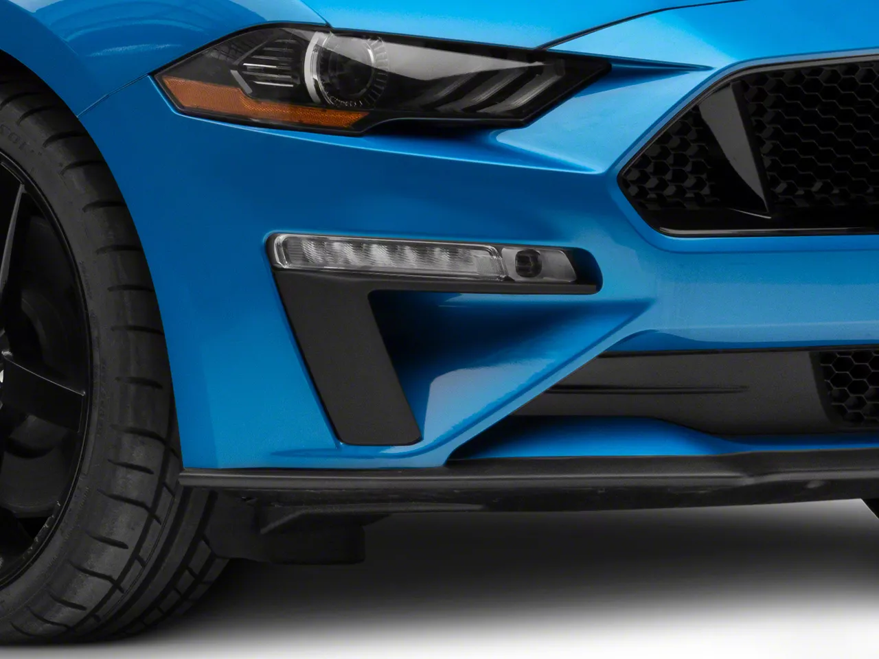 Air Design Bumper Air Curtains; Satin Black (18-23 Mustang GT, EcoBoost)