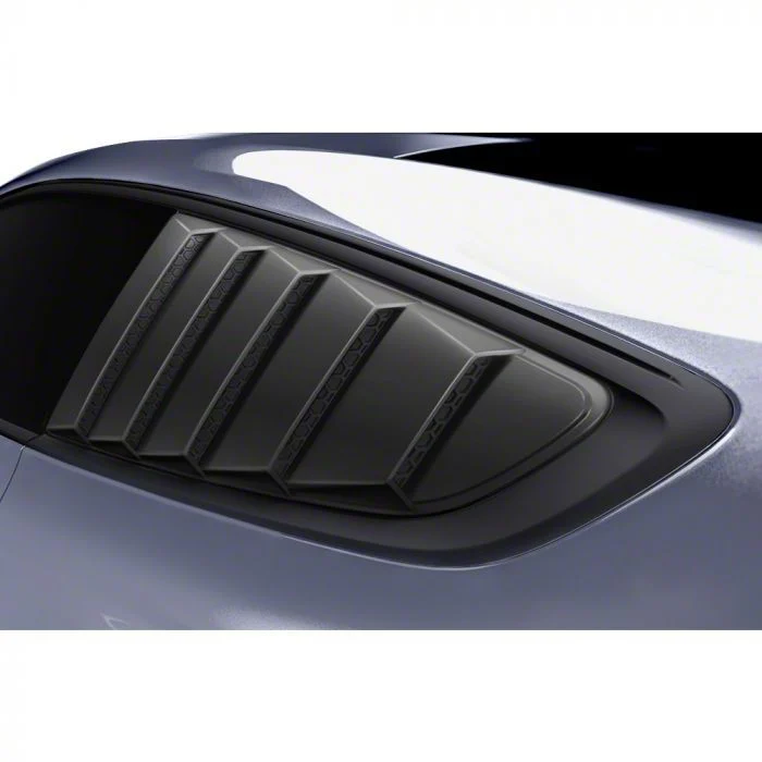 Air Design Quarter Window Louvers; Satin Black (15-23 Mustang Fastback)