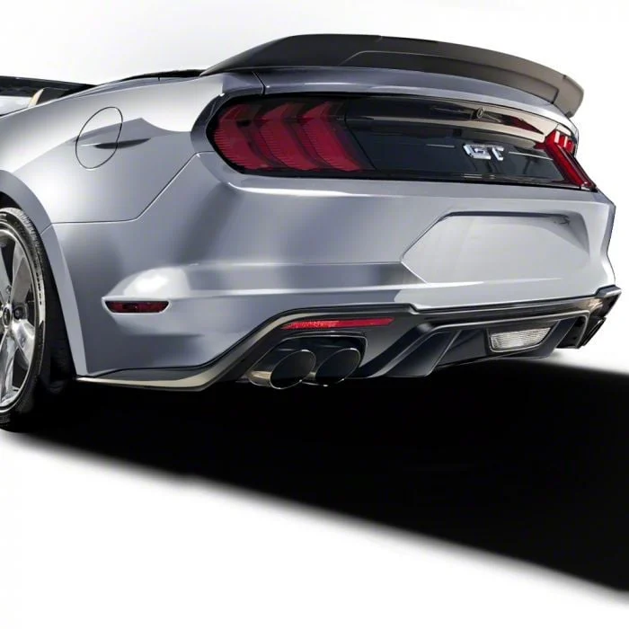 Air Design Rear Valance Diffuser; Satin Black (19-23 Mustang EcoBoost w/ Active Exhaust)
