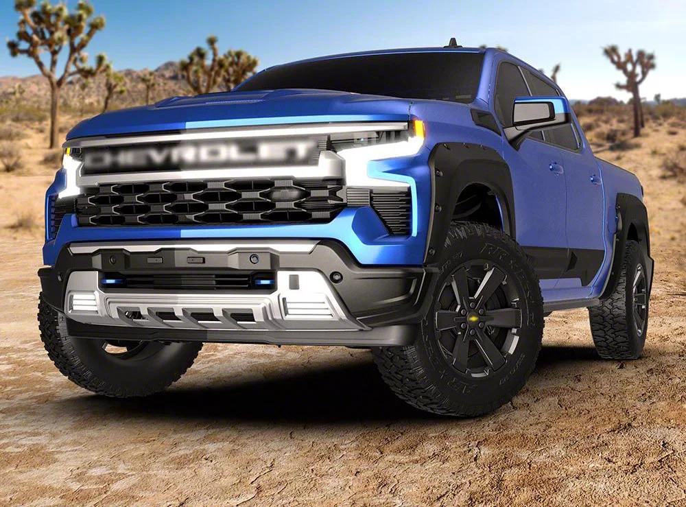 Air Design Full Off-Road Body Kit; Satin Black (22-26 Silverado 1500 LT Trail Boss, LTZ, High Country & RST Crew Cab w/ 5.80-Foot Short Box)