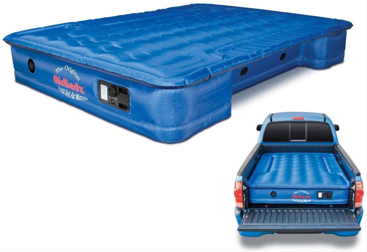 AirBedz by Pittman Outdoors Original Truck Bed Air Mattress with Built-in Rechargeable Battery Air Pump; Blue (07-26 Sierra 3500 HD w/ 8-Foot Long Box)