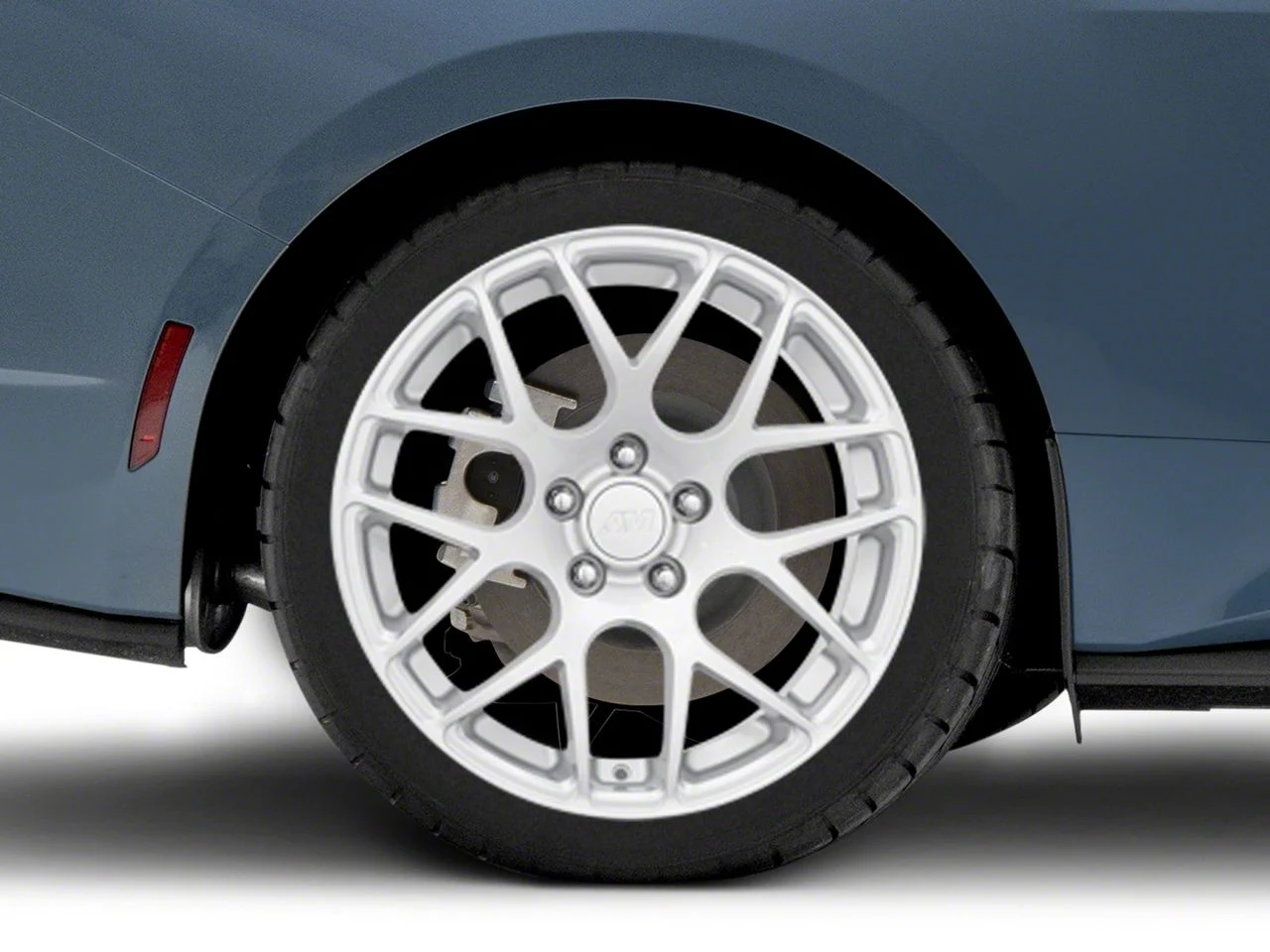 AMR Silver Wheel; Rear Only; 19x11; 56mm Offset (24-26 Mustang)
