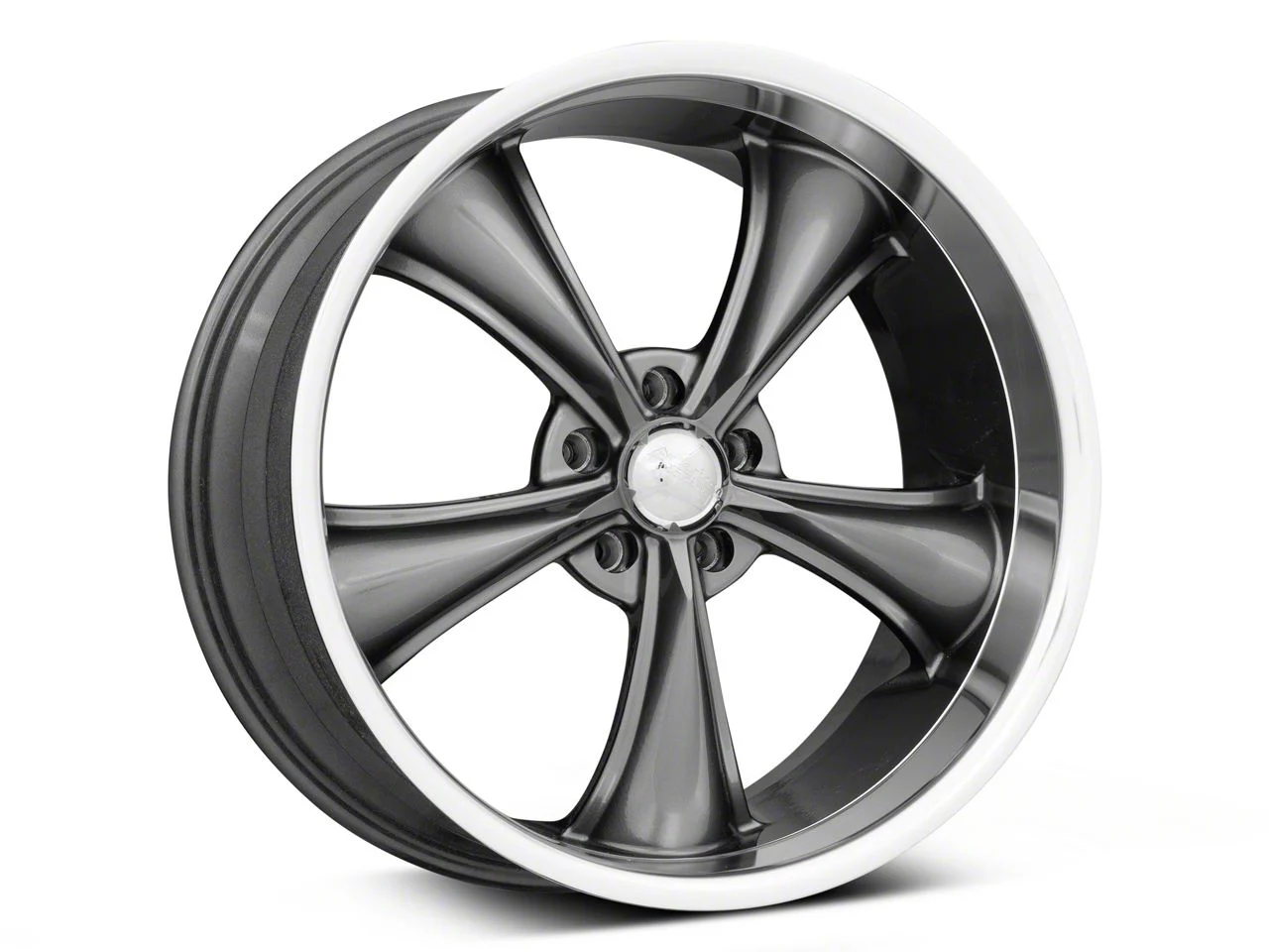 American Racing BOSS Graphite with Diamond Cut Lip Wheel; Rear Only; 20x10; 20mm Offset (06-10 RWD Charger)