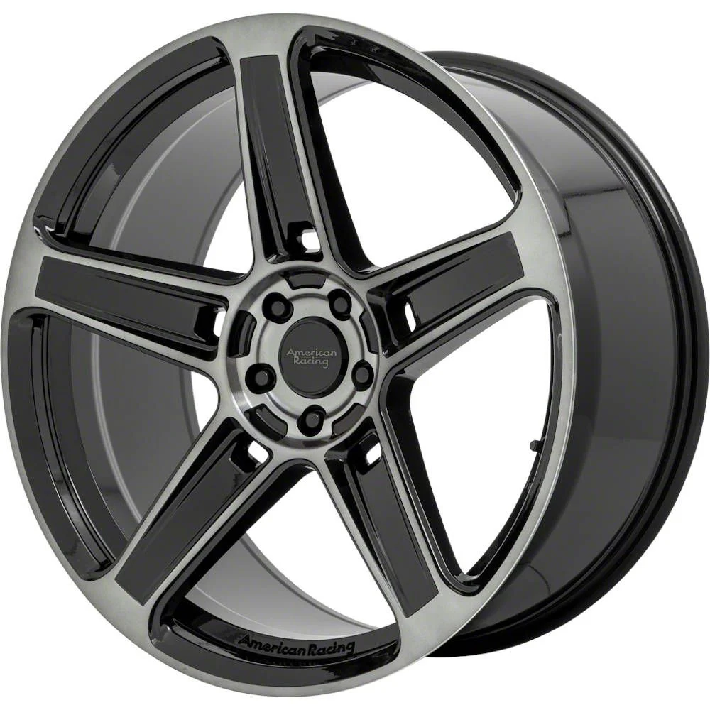 American Racing HELLION Gloss Black with Gray Tint Wheel; Rear Only; 20x10.5; 22mm Offset (06-10 RWD Charger)