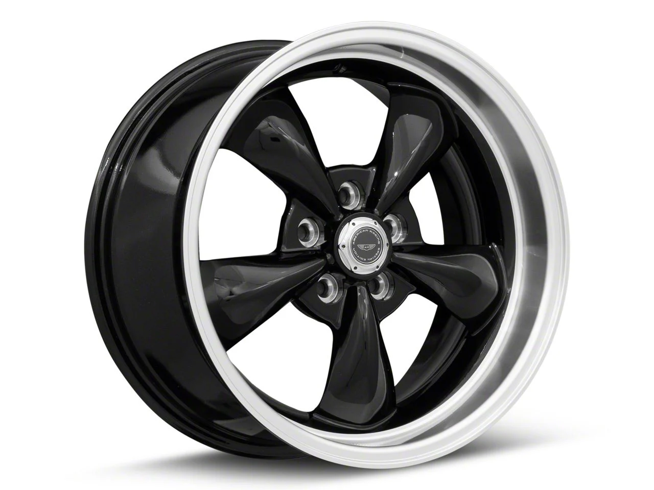 American Racing TORQ THRUST M Gloss Black Machined Wheel; 22x9.5; 18mm Offset (06-10 RWD Charger)