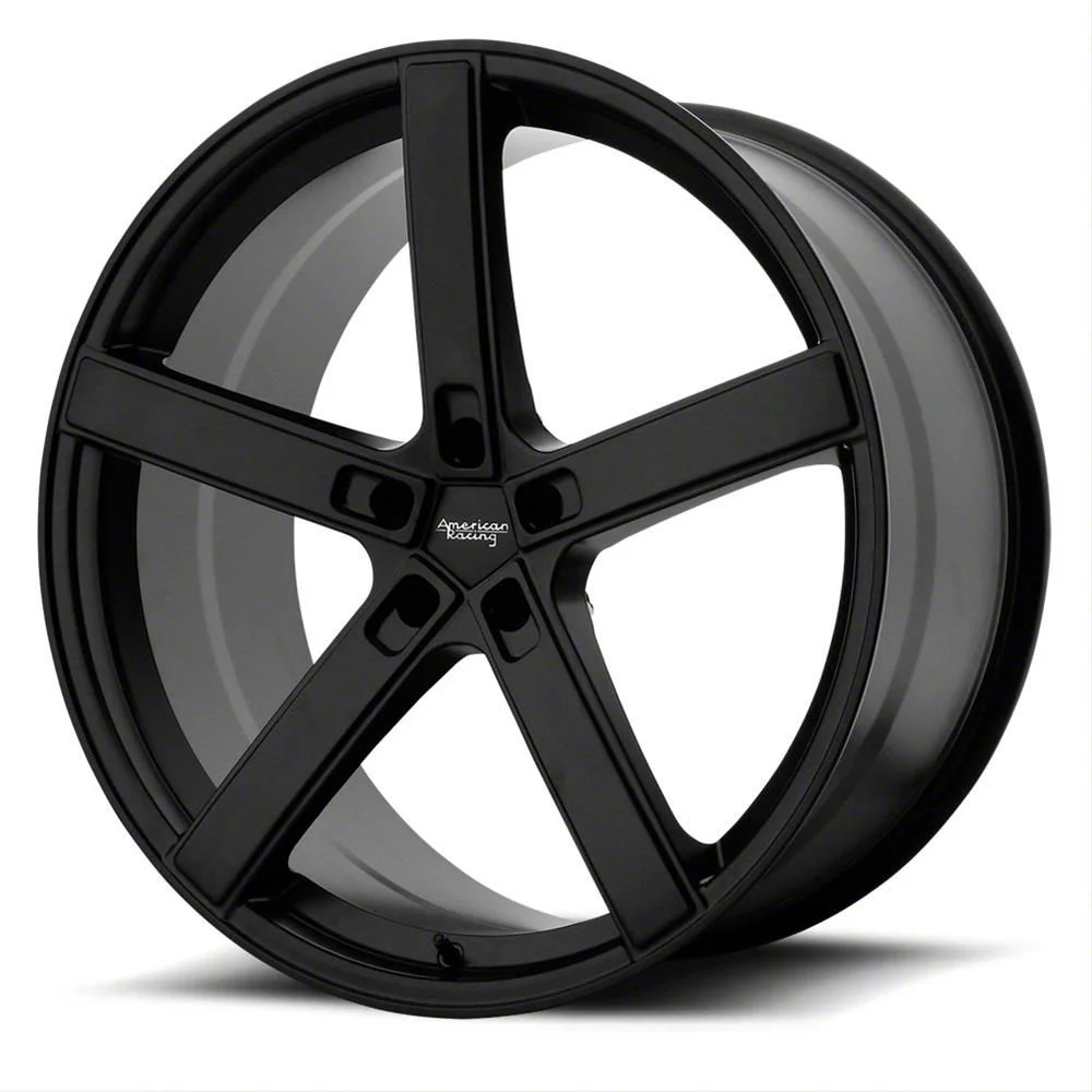 American Racing BLOCKHEAD Satin Black Wheel; 22x9; 20mm Offset (11-23 RWD Charger)