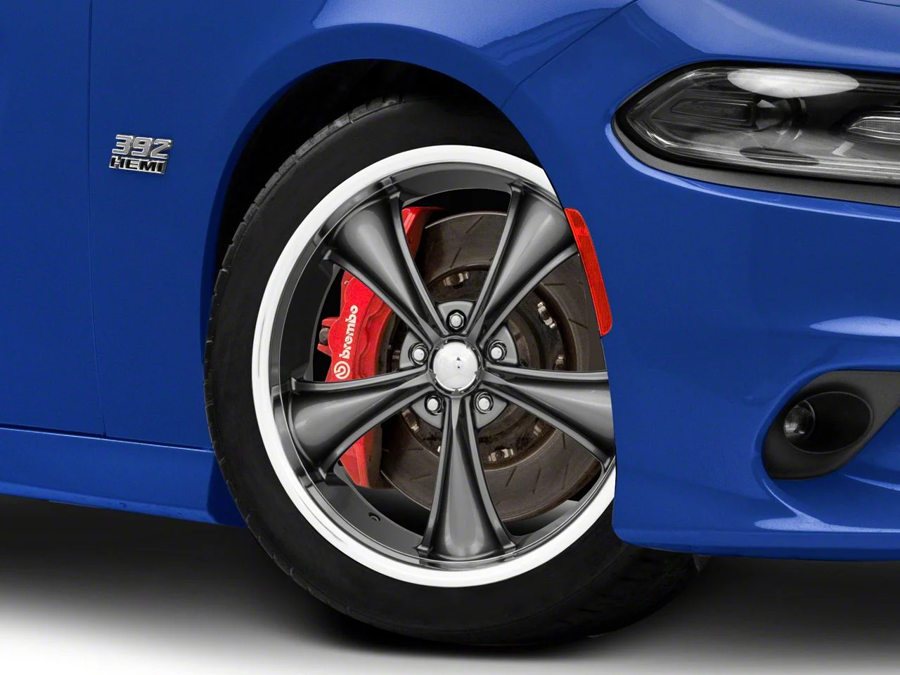 American Racing BOSS Graphite with Diamond Cut Lip Wheel; 20x8.5; 14mm Offset (11-23 RWD Charger w/o Brembo, Excluding Widebody)