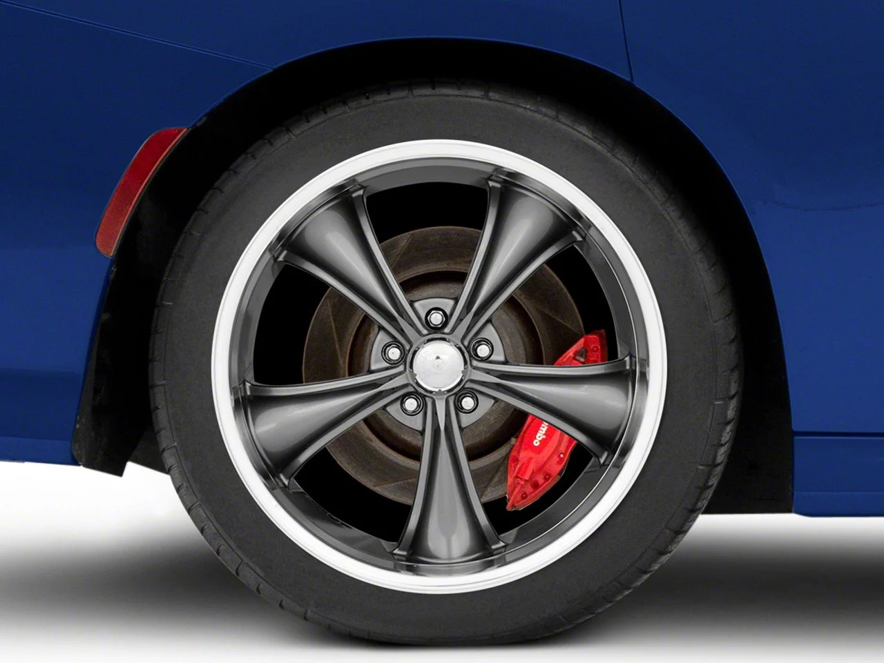 American Racing BOSS Graphite with Diamond Cut Lip Wheel; Rear Only; 20x10; 20mm Offset (11-23 RWD Charger)