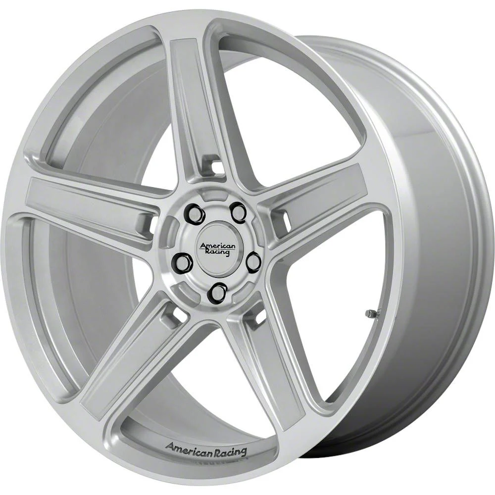 American Racing HELLION Machined Silver Wheel; 20x9.5; 15mm Offset (11-23 RWD Charger)