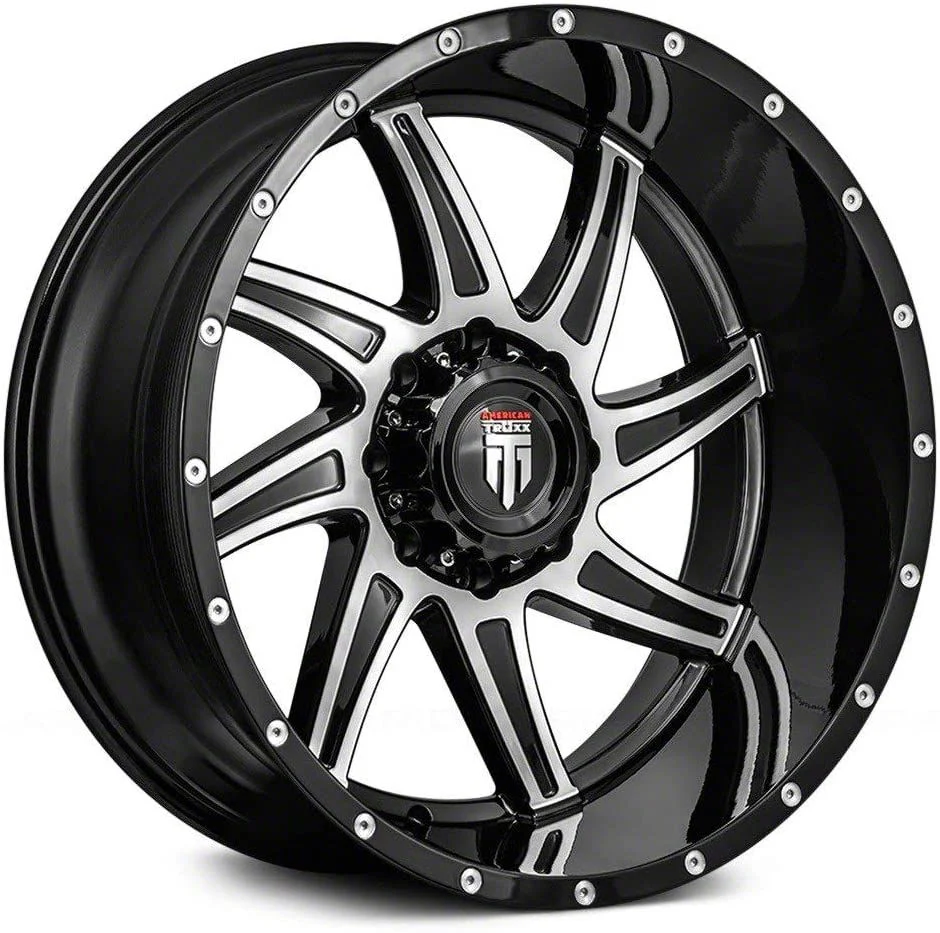 American Truxx Vortex Gloss Black Machined 6-Lug Wheel; 20x10; -24mm Offset (07-13 Silverado 1500)