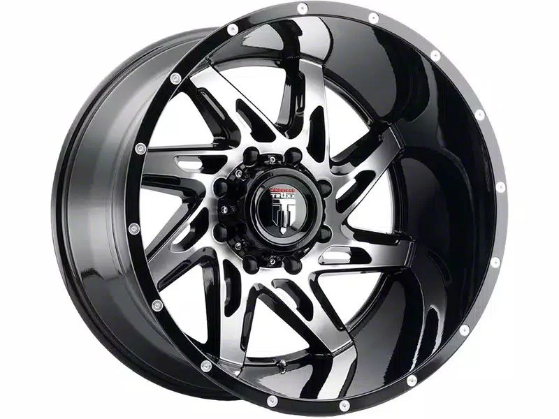 American Truxx Spyder Gloss Black Machined 6-Lug Wheel; 20x10; -24mm Offset (07-14 Tahoe)