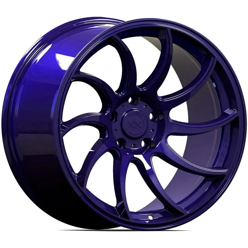 Anovia Wheels Night Picasa Blue 4-Wheel Kit; 18x9.5; 35mm Offset (24-26 Mustang EcoBoost w/o Performance Pack)
