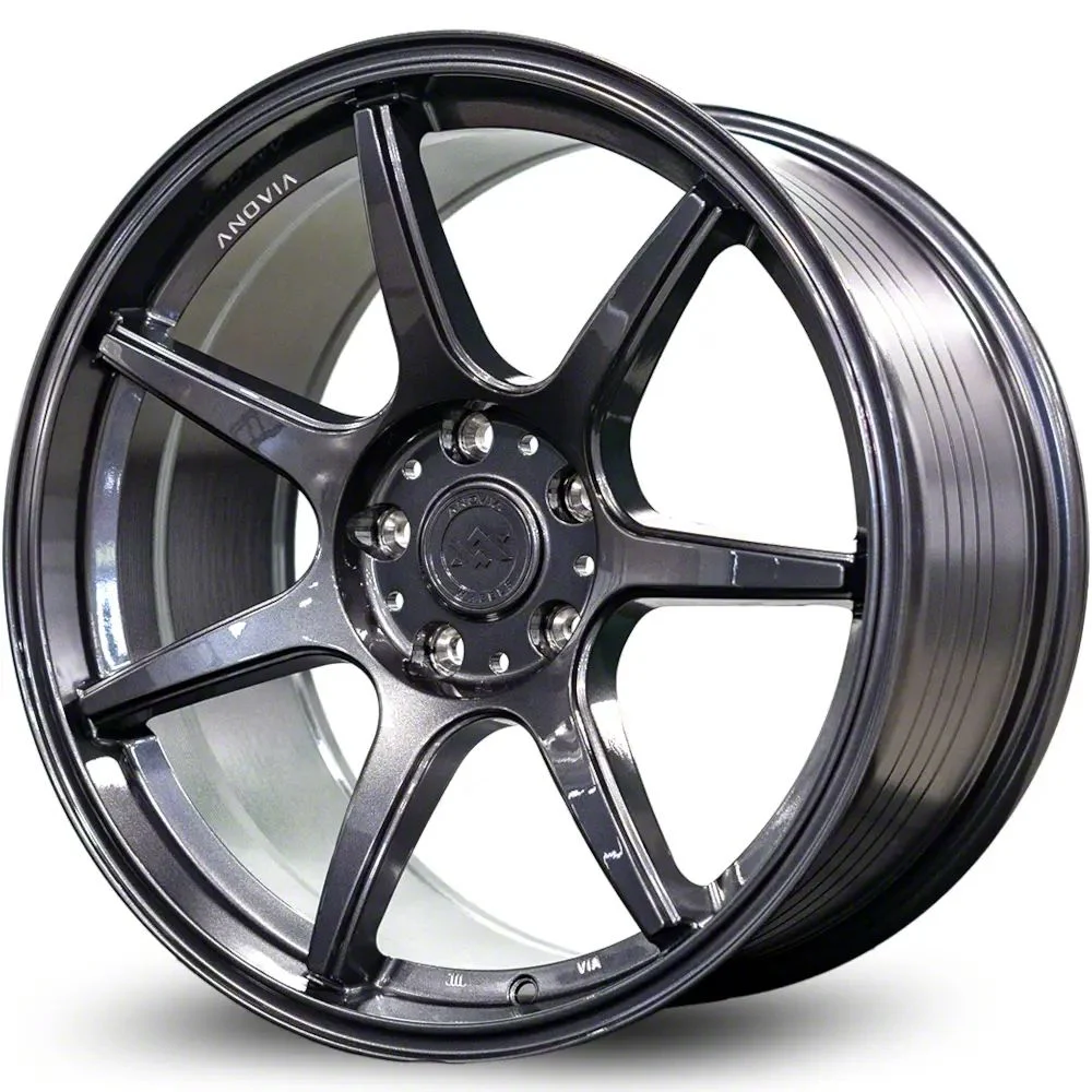 Anovia Wheels Kano Gunmetal Wheel; 18x8.5; 35mm Offset (15-23 Mustang EcoBoost w/o Performance Pack, V6)