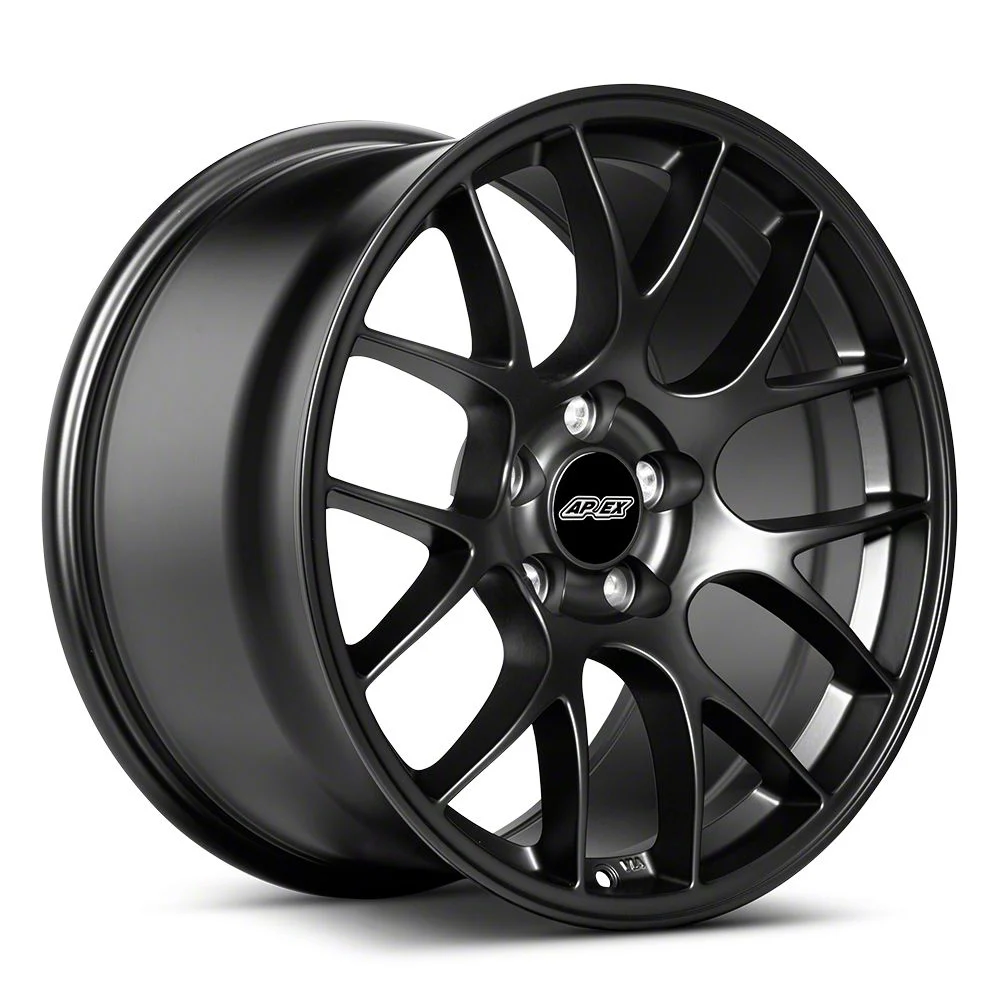 APEX EC-7 Satin Black Wheel; 18x9.5; 35mm Offset (24-26 Mustang EcoBoost w/o Performance Pack)
