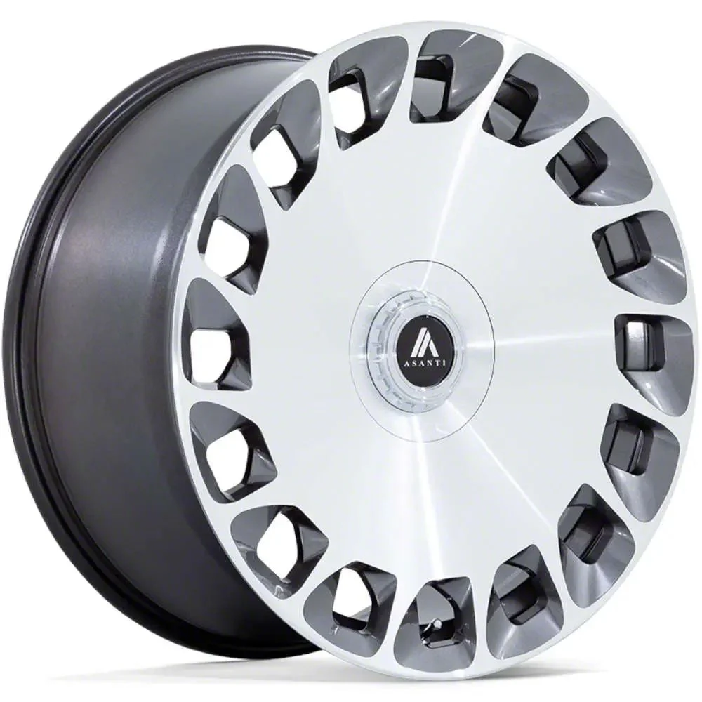 Asanti Aristocrat Gloss Platinum with Bright Machined Face Wheel; 22x9; 38mm Offset (24-26 Mustang)