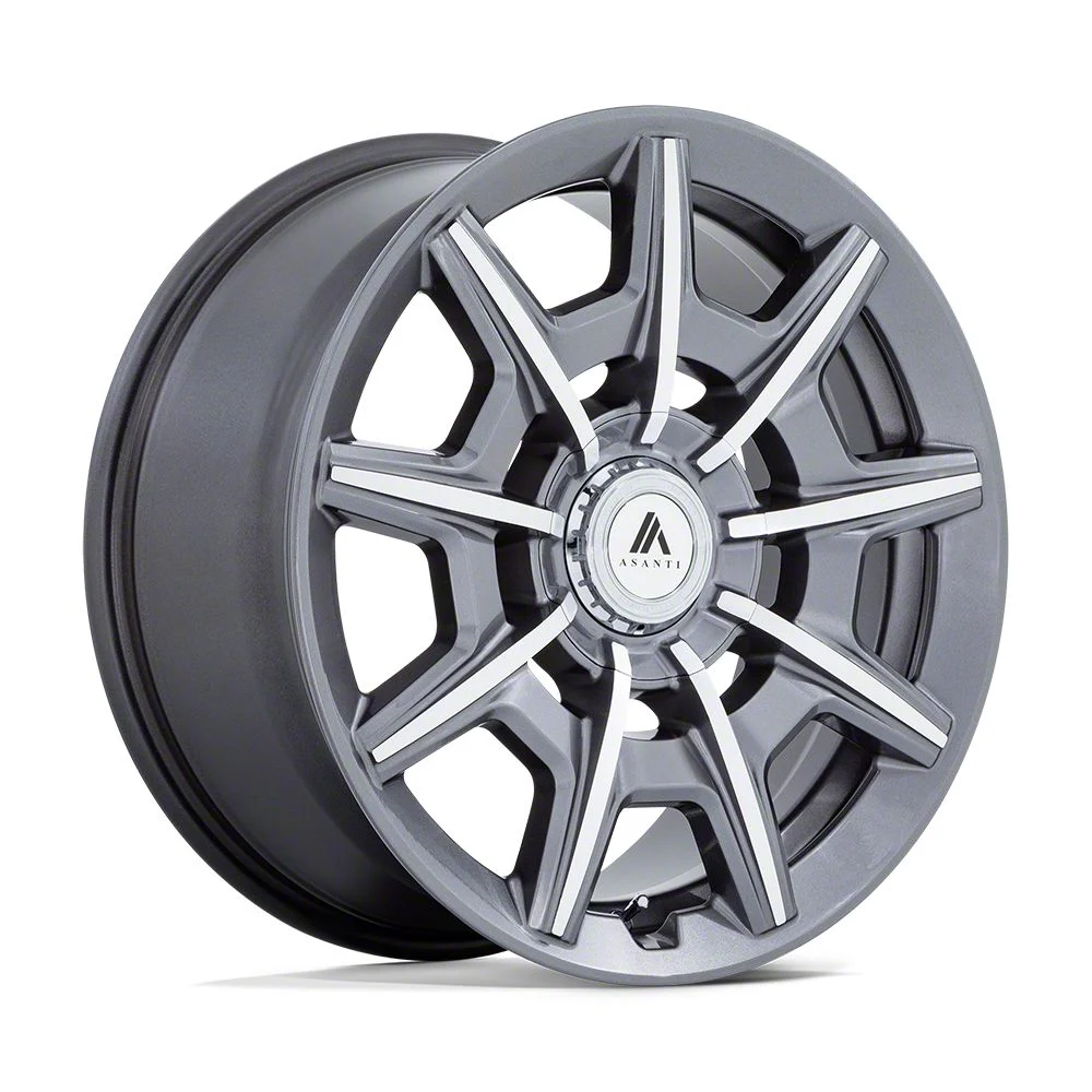 Asanti Esquire Gloss Anthracite Bright Machined Wheel; 20x9; 45mm Offset (21-26 Mustang Mach-E)