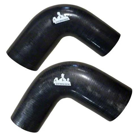 90 Degree Silicone Coupler Long Leg; 2.50 to 3-Inch; Black (Universal; Some Adaptation May Be Required)