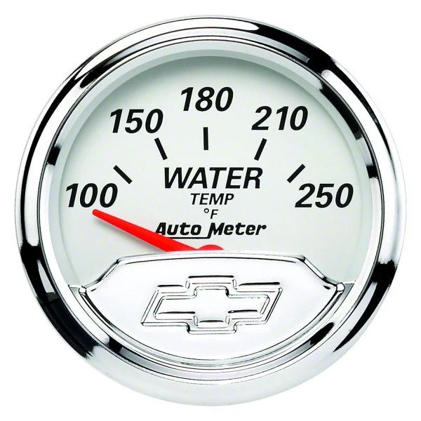 Auto Meter Chevy Vintage Series 2-1/16-Inch Water Temperature Gauge; 100-250 Fahrenheit (Universal; Some Adaptation May Be Required)